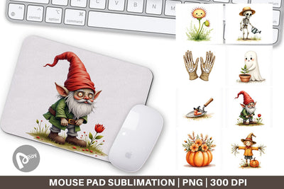 Mouse Pad Watercolor Garden Ghouls Sublimation artnoy 