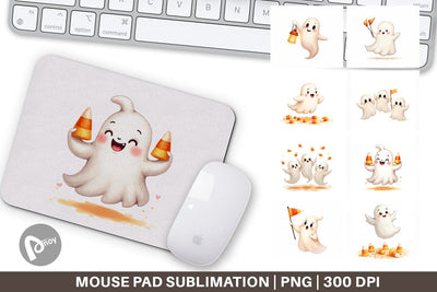 Mouse Pad Watercolor Ghost Candy Parade Sublimation artnoy 