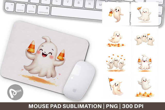 Mouse Pad Watercolor Ghost Candy Parade Sublimation artnoy 