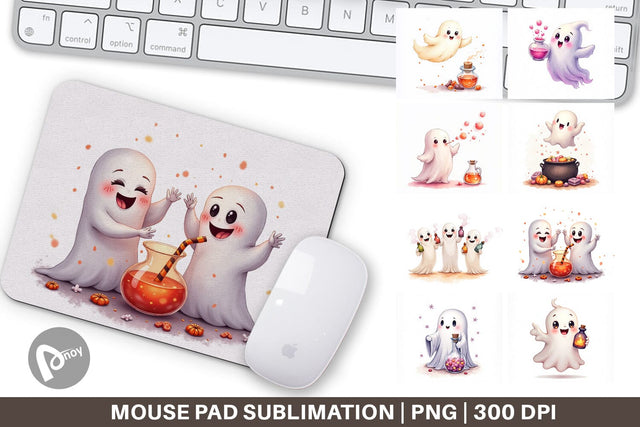 Mouse Pad Watercolor Ghost Candy Potion Sublimation artnoy 