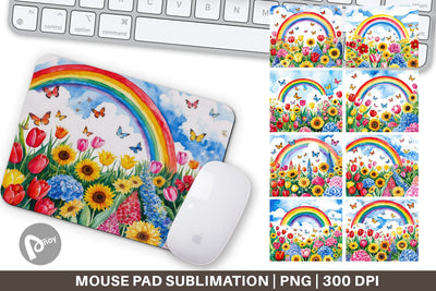 Mouse Pad Watercolor Lush Garden Sublimation artnoy 