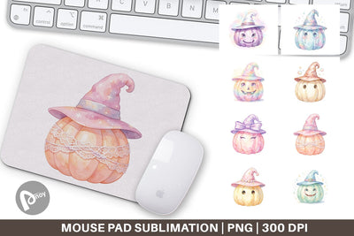 Mouse Pad Watercolor Pastel Fairytale Witch Hat Sublimation artnoy 