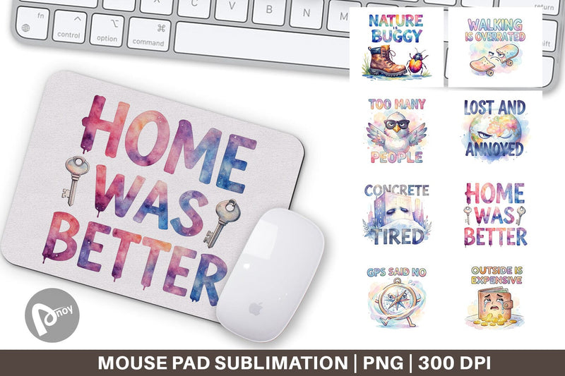 Mouse Pad Watercolor Reluctant Explorer Quotes Sublimation artnoy 