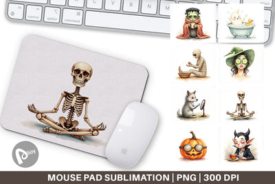 Mouse Pad Watercolor Spooky Self Care Sublimation artnoy 