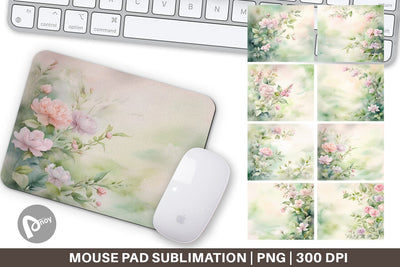 Mouse Pad Watercolor Spring Greenery Sublimation artnoy 