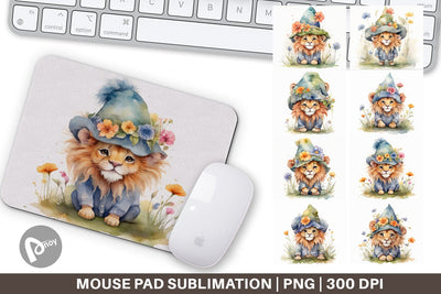 Mouse Pad Watercolor Spring Lion Sublimation artnoy 
