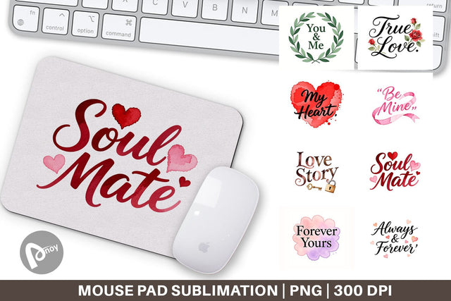 Mouse Pad Watercolor Sweetheart Quotes Sublimation artnoy 