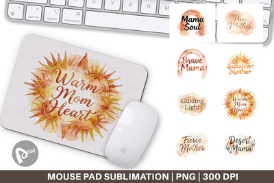 Mouse Pad Watercolor Terracotta Boho Abstract Mom Quotes Sublimation artnoy 