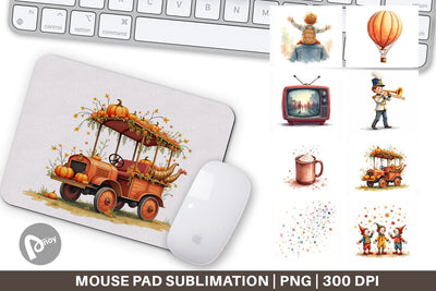Mouse Pad Watercolor Thanksgiving Parade Sublimation artnoy 