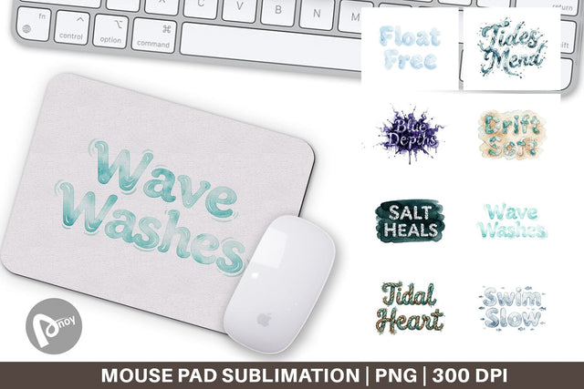 Mouse Pad Watercolor Tidal Fluid Blue Affirmations Sublimation artnoy 