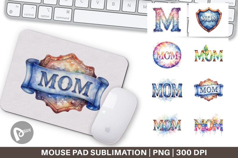 Mouse Pad Watercolor Western Mom Sublimation artnoy 