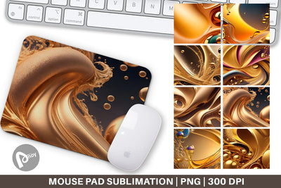 Mouse Pad Wave Liquid Gold Sublimation artnoy 