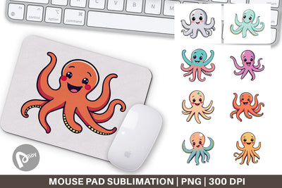 Mouse Pad Waving Octopus Sublimation artnoy 