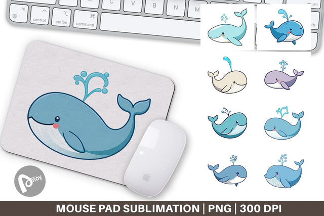 Mouse Pad Whale Spout Sublimation artnoy 
