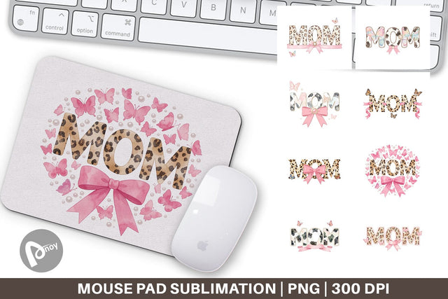 Mouse Pad Whimsical Boho MOM Butterfly Sublimation artnoy 