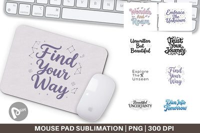 Mouse Pad Whimsical Journey Post Grad Quotes Sublimation artnoy 