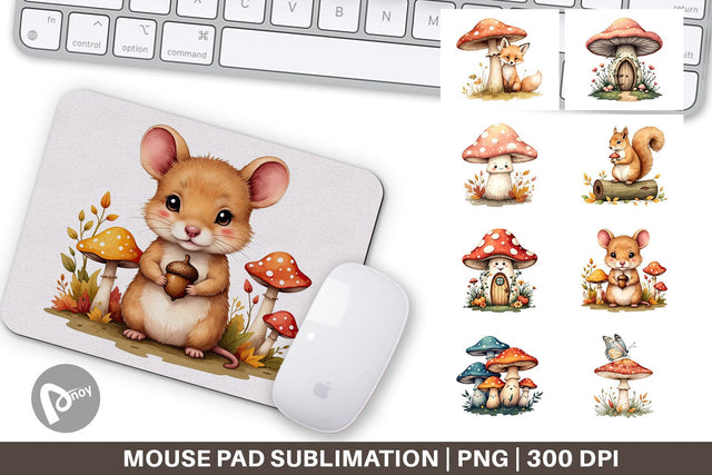 Mouse Pad Whimsical Woods Sublimation artnoy 