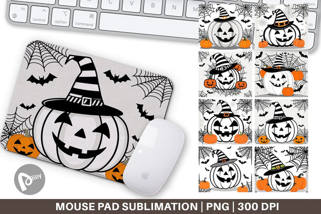 Mouse Pad White Pumpkin Sublimation artnoy 