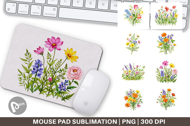 Mouse Pad Wildflower Drift Sublimation artnoy 