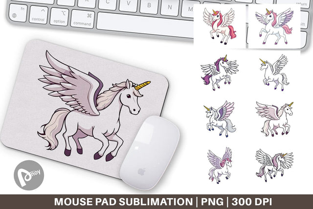 Mouse Pad Winged Unicorn Sublimation artnoy 