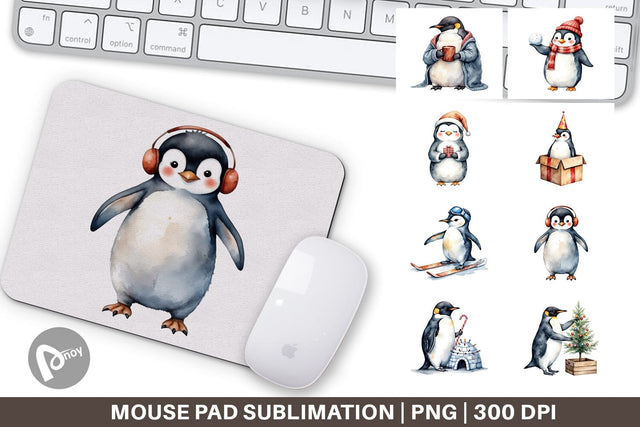 Mouse Pad Winter Penguins Sublimation artnoy 