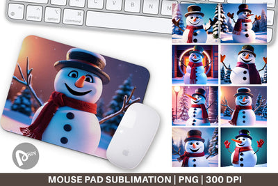 Mouse Pad Winter Snowman Sublimation artnoy 