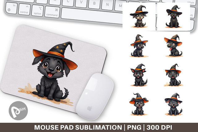 Mouse Pad Witchy Pup Sublimation artnoy 