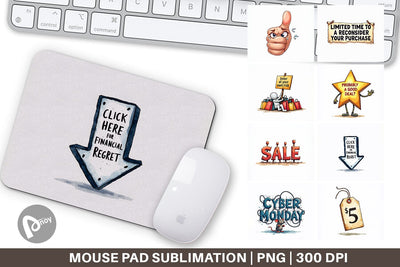 Mouse Pad Witty Warning Icons Sublimation artnoy 