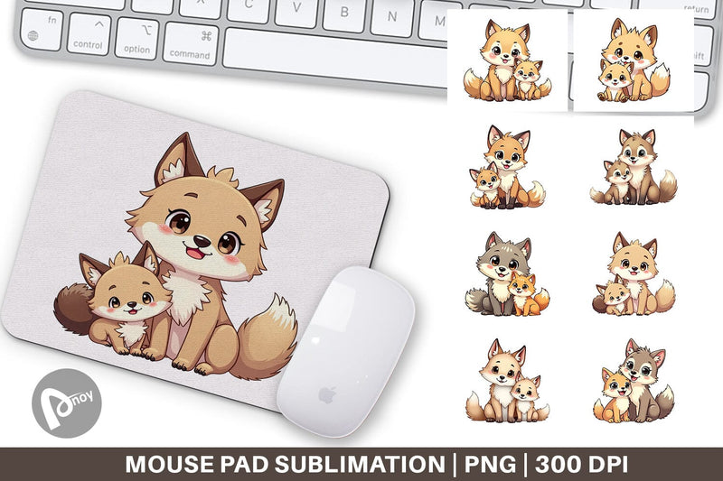 Mouse Pad Wolf Mother's Day Sublimation artnoy 