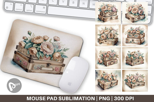 Mouse Pad Wooden Cigar Box Sublimation artnoy 