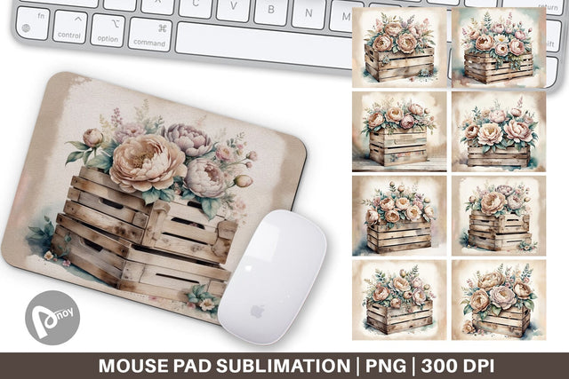 Mouse Pad Wooden Crate Sublimation artnoy 