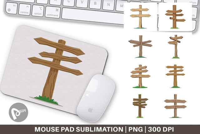 Mouse Pad Wooden Sign Sublimation artnoy 