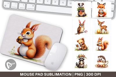 Mouse Pad Woodland Easter Friends Sublimation artnoy 