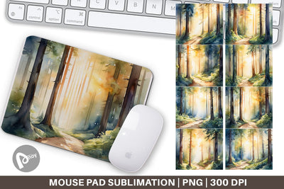 Mouse Pad Woodland Watercolor Sublimation artnoy 