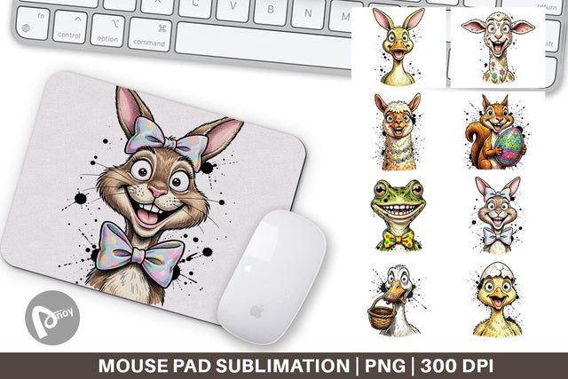 Mouse Pad Zany Easter Animal Sublimation artnoy 