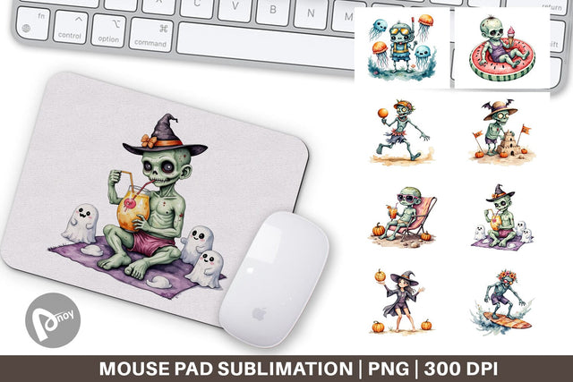 Mouse Pad Zany Zombie Escapades Sublimation artnoy 