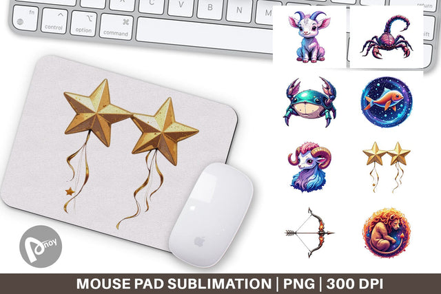Mouse Pad Zodiac Babies Sublimation artnoy 