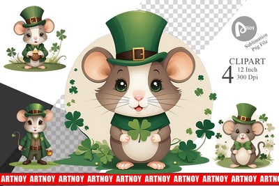 Mouse St. Patrick Clipart Sublimation artnoy 