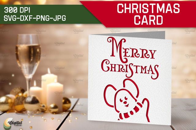 Mouse SVG. Christmas Card Animal. Merry Christmas 3D Paper Evgenyia Guschina 