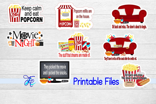 Movie Night Stickers 3D Paper Family Creations 