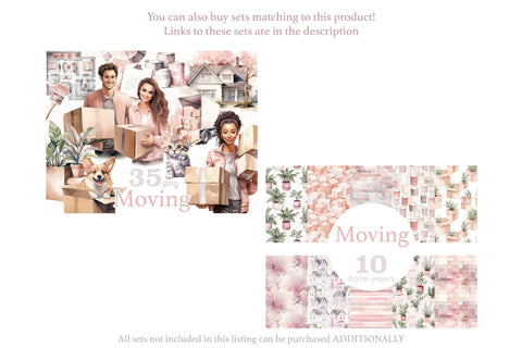 Moving Digital Paper | House Pattern Digital Pattern GlamArtZhanna 