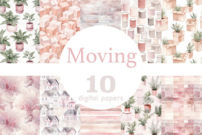 Moving Digital Paper | House Pattern Digital Pattern GlamArtZhanna 