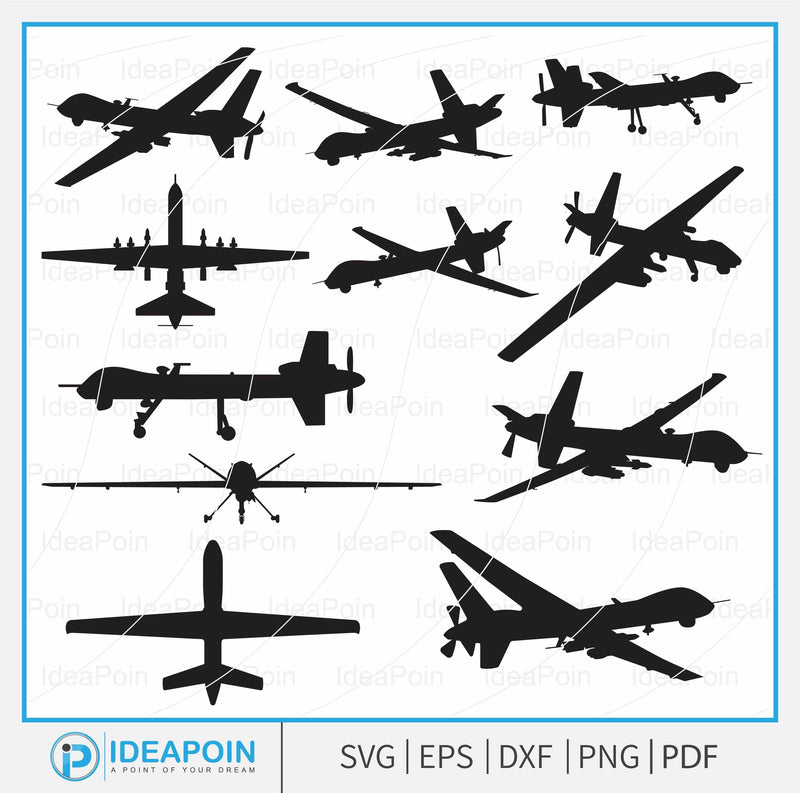 mq-9 reaper svg, MQ-9 Reaper Digital SVG bundle, MQ-9 Reaper, Airplane Svg, Drone Svg, Drone Clipart, Drone Png SVG Dinvect 