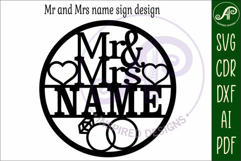 Mr and Mrs personalized wall art sign wedding wall sign SVG APInspireddesigns 