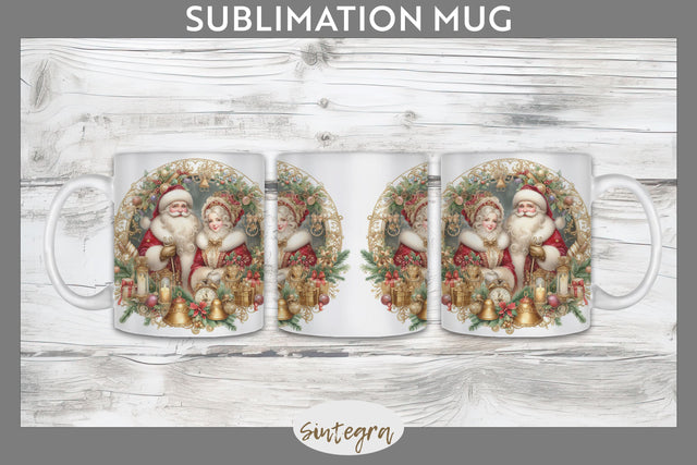Mr and Mrs Santa Claus Christmas Mug Wrap Sublimation Sublimation Sintegra 