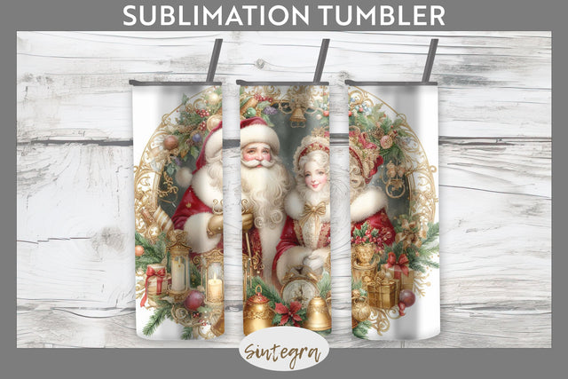 Mr and Mrs Santa Claus Christmas Tumbler Sublimation 20 oz Skinny Sublimation Sintegra 