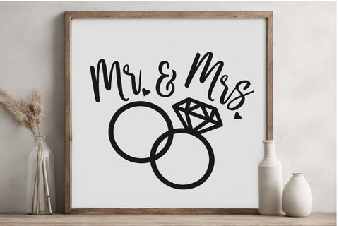Mr and Mrs SVG PNG DXF EPS Cut File - Cricut & Silhouette Design SVG So Fontsy VIP Design Shop 