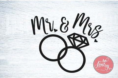 Mr and Mrs SVG PNG DXF EPS Cut File - Cricut & Silhouette Design SVG So Fontsy VIP Design Shop 