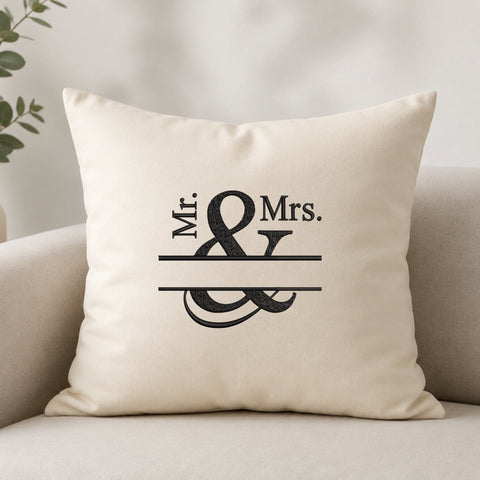 Mr & Mrs Split Monogram Embroidery Design – Wedding Couple Name Machine Embroidery File Embroidery/Applique DESIGNS PatternFeed8 