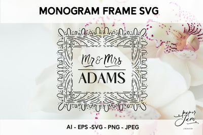 Mr & Mrs Wedding Monogram SVG SVG Paperjamlab 